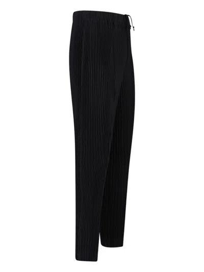 Issey Miyake Ns Coke Gray Compleat Pleated Knitted Trousers In Black