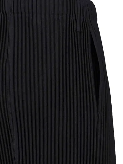Issey Miyake Ns Coke Gray Compleat Pleated Knitted Trousers In Black
