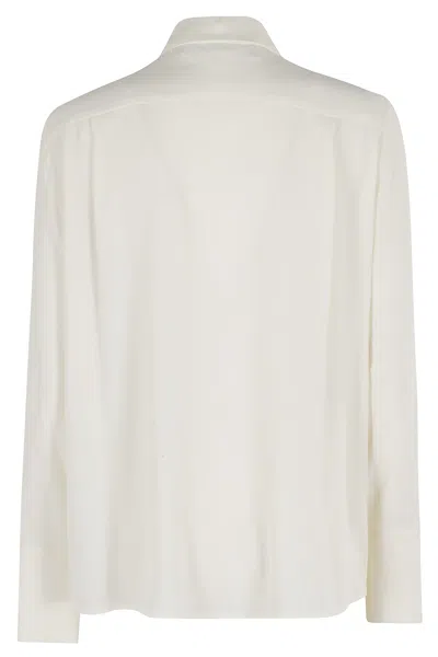 Federica Tosi White Shirt With Pointed Collar And Metallic Details On The Cuffs In White