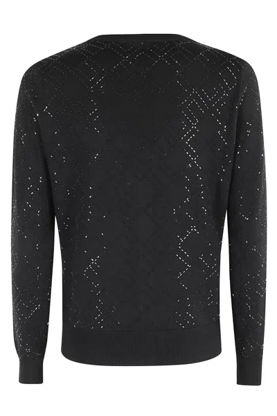 Elisabetta Franchi Knitted Sweater In Black