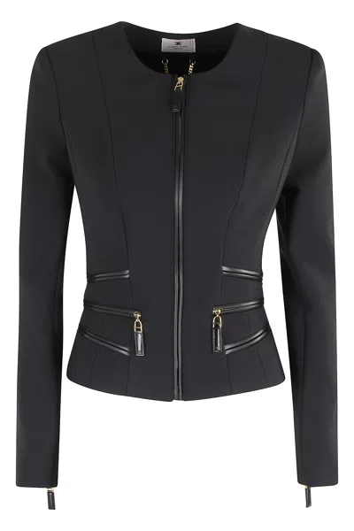 Elisabetta Franchi Elisbetta Franchi Black Zipped Jacket In Black