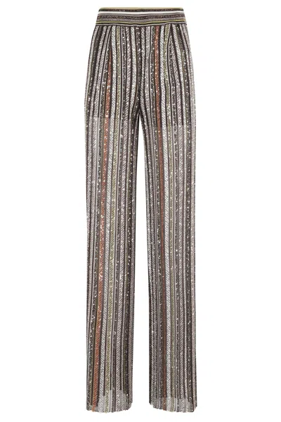 Missoni Straight-leg Trousers With Multicolor Sequin Embellishment In Multi