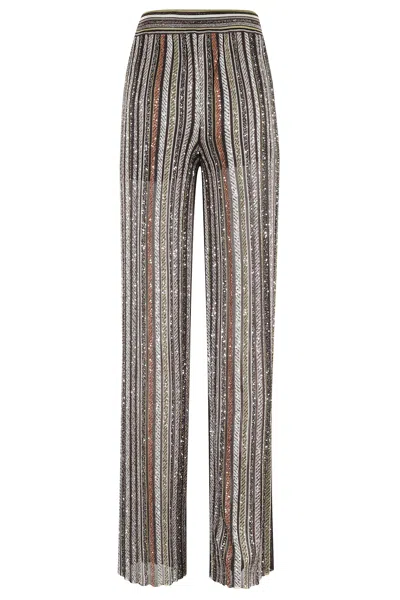 Missoni Straight-leg Trousers With Multicolor Sequin Embellishment In Multi