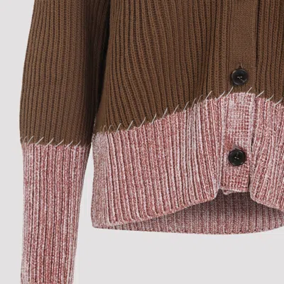 Marni Cardigan With "color Block" Pattern In Brown