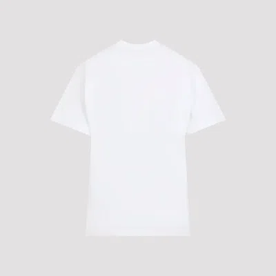 Gucci Women White Crewneck T-shirt Wth Web Print With Logo Lettering On The Front In Cotton Woman