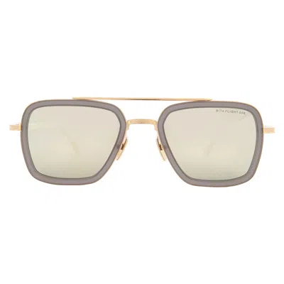 Dita Flight.006 Grey Milky Gold Flash Navigator Unisex Sunglasses 7806-c 52 In Gray