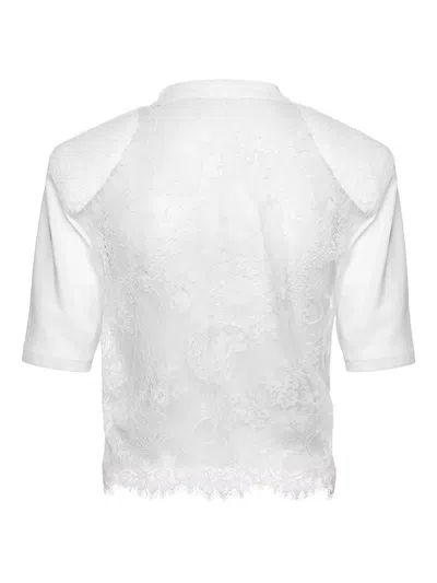 Ana Radu Lace-trimmed Cinched Top In White
