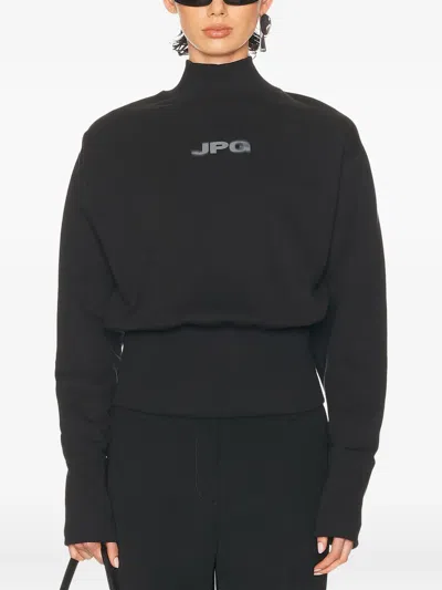 Jean Paul Gaultier Cropped Crew Neck In Black