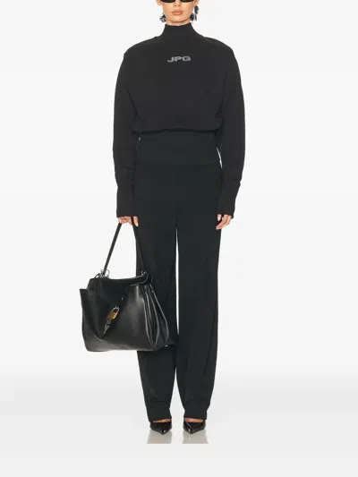 Jean Paul Gaultier Cropped Crew Neck In Black