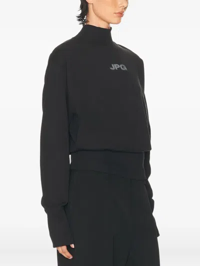 Jean Paul Gaultier Cropped Crew Neck In Black