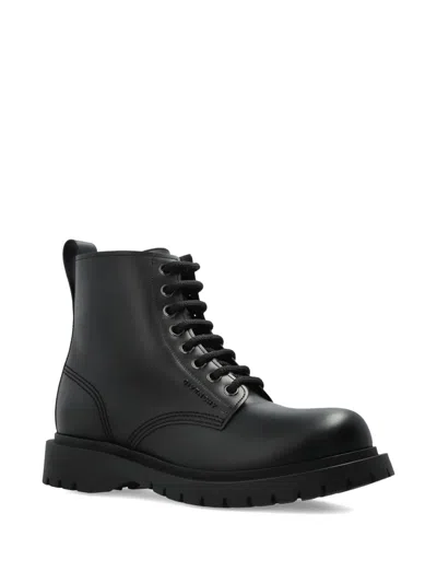 Givenchy Chunky Sole Leather Ankle Boots With Pull Tab In Black