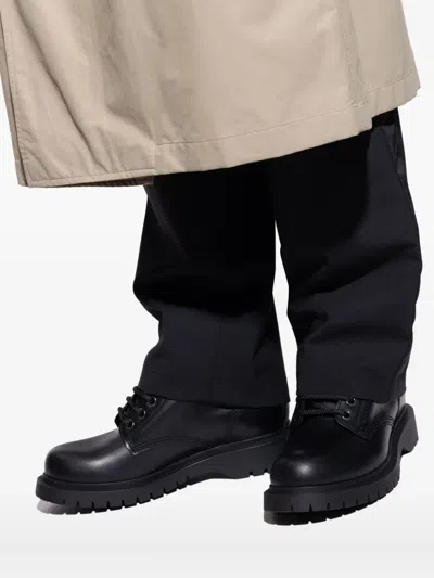 Givenchy Chunky Sole Leather Ankle Boots With Pull Tab In Black