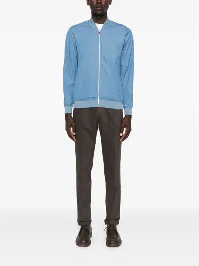 Kiton Zip-front Bomber Jacket In Blue