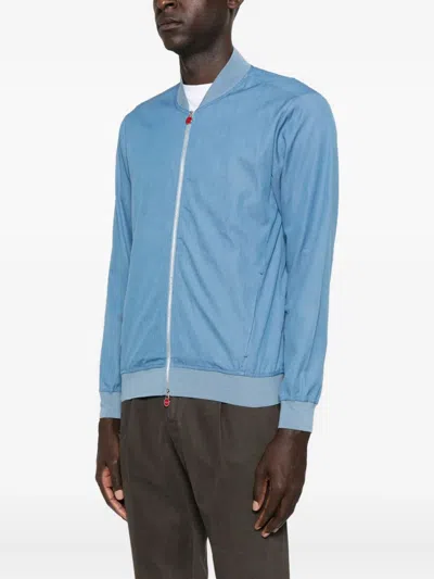 Kiton Zip-front Bomber Jacket In Blue