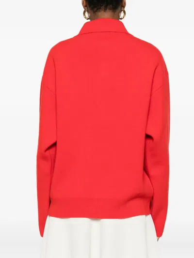 Jacquemus Balloon Wool And Cashmere Polo Sweater In Red