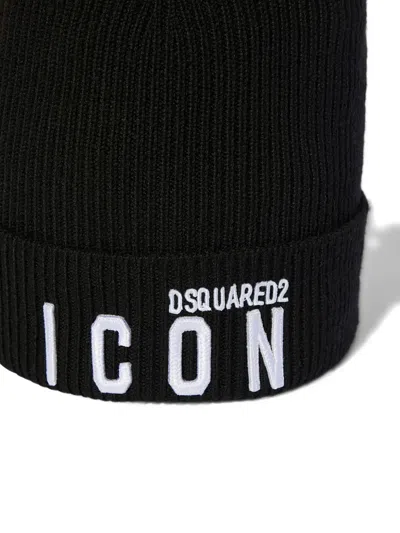Dsquared2 Icon-logo Beanie In Black
