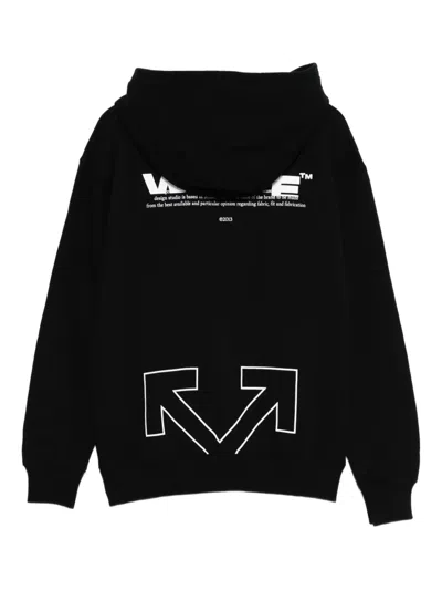 Off-white Black Hoodie With  Kids Logo In Black