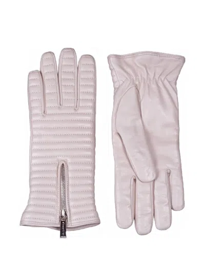 Moorer Guanto Quilted Zip-fastening Gloves In Pink