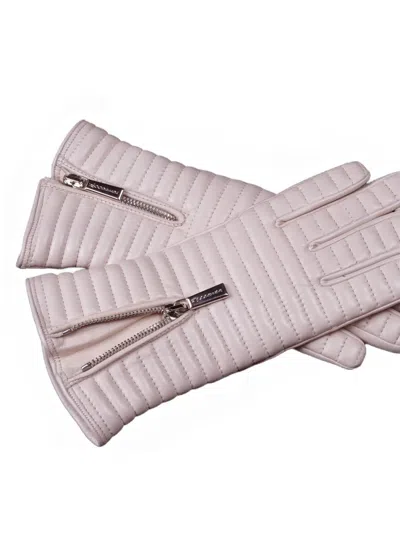 Moorer Guanto Quilted Zip-fastening Gloves In Pink
