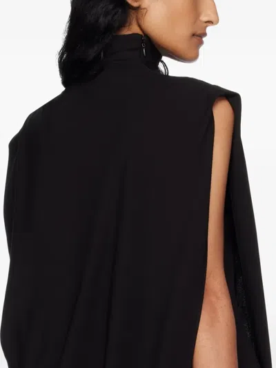 Jean Paul Gaultier Draped High Neck Sleeveless Asymmetric Dress In Black