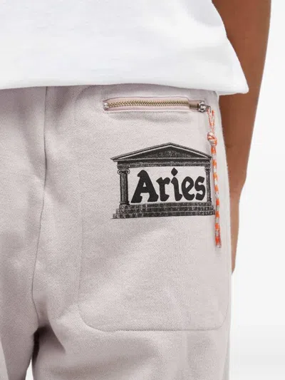 Aries Logo-print Cotton Sweatpants In Neutral