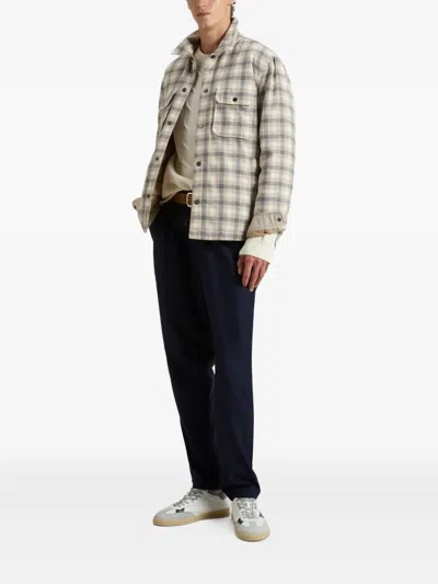 Woolrich Plaid Pattern Jacket Featuring Chest Pockets In Animal Print