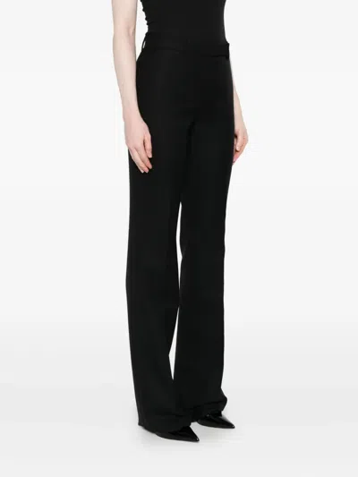 Tom Ford Sharp Herringbone Tailored Straight Leg Trousers In Black