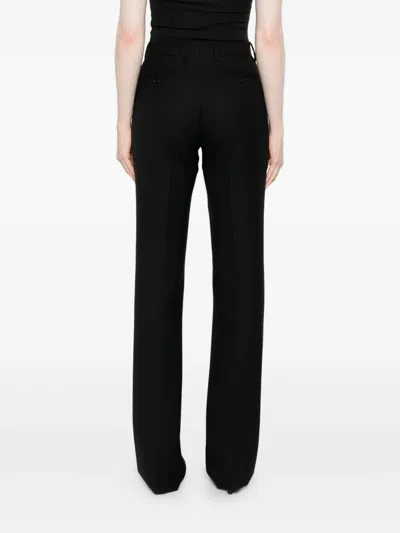 Tom Ford Sharp Herringbone Tailored Straight Leg Trousers In Black