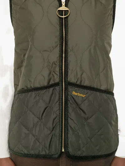 Barbour Two-tone Quilted Sleeveless Vest In Green