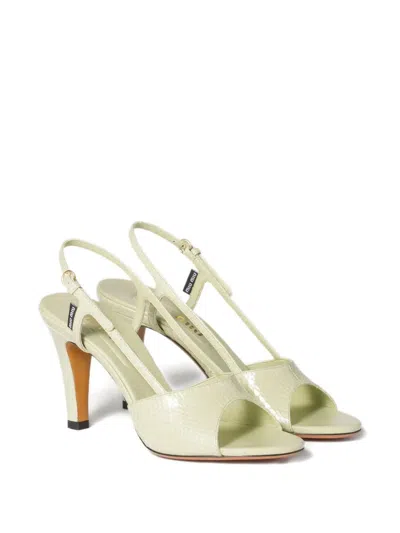 Miu Miu Ayers Slingback Sandals In Green