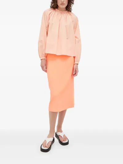 Drykorn Pleated-details Blouse In Orange
