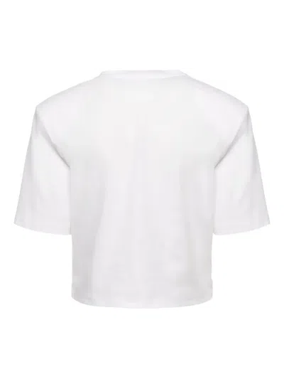 Ana Radu Rose-embellished Cropped Top In White