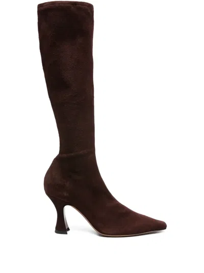 Neous 80mm Knee-high Suede Boots In Brown