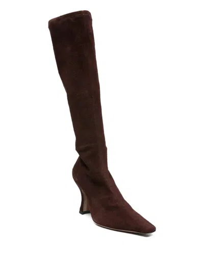 Neous 80mm Knee-high Suede Boots In Brown