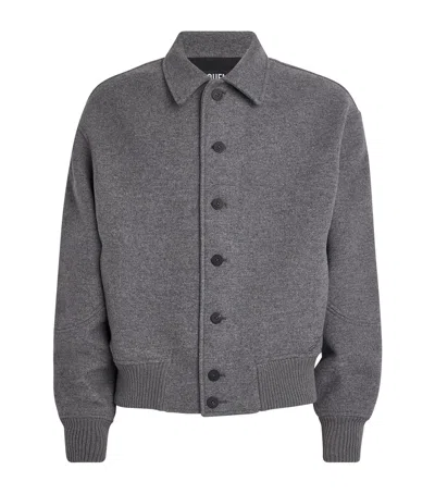 Jacquemus Mens Grey Feltro Pointed-collar Wool Bomber Jacket In Gray
