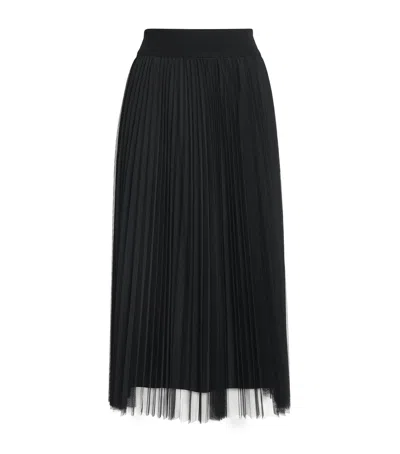 Fabiana Filippi Pleated Tulle A-line Midi Skirt In Black