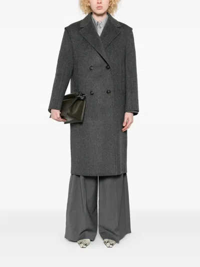 Weekend Max Mara Double-breasted Wool Coat In Gray