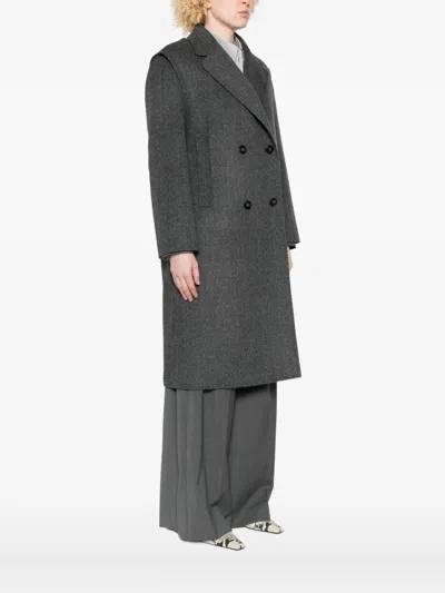 Weekend Max Mara Double-breasted Wool Coat In Gray