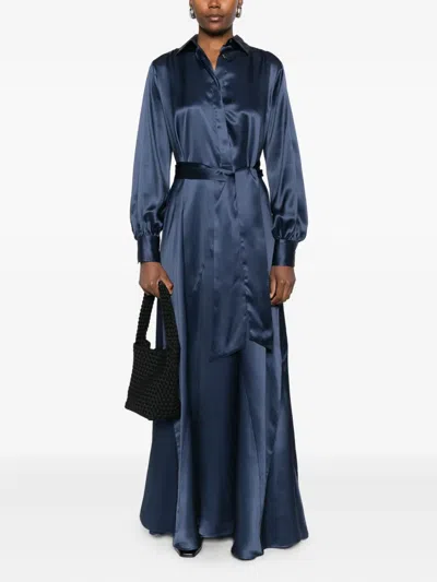 Kiton Panelled Maxi Dress In Blue