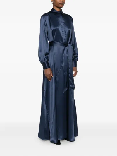 Kiton Panelled Maxi Dress In Blue