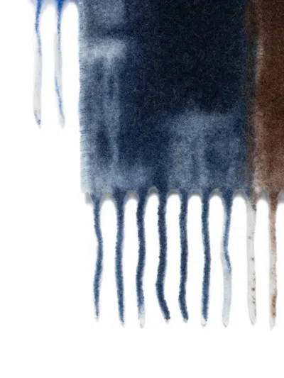 Altea Abstract-print Fringed Scarf In Blue