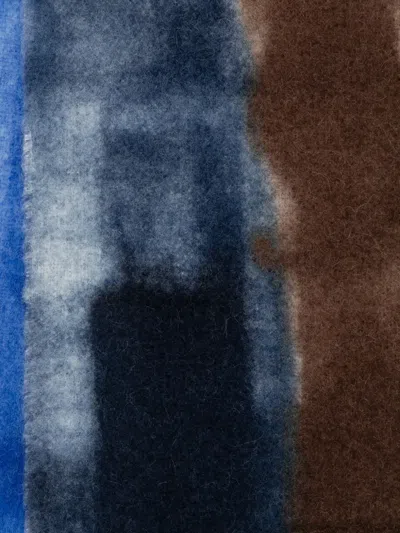 Altea Abstract-print Fringed Scarf In Blue