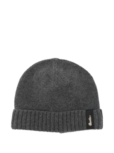 Borsalino Green City Textured Beanie In Gray