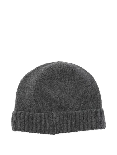 Borsalino Green City Textured Beanie In Gray