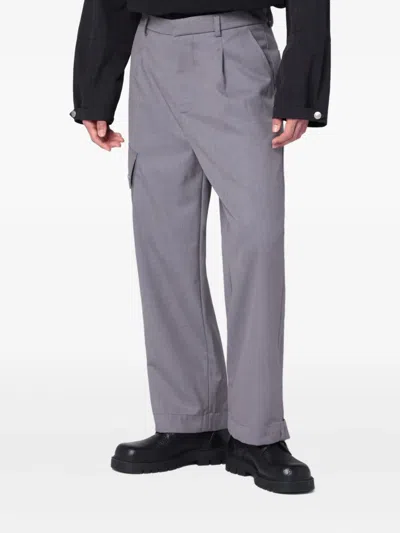 Peacemaker Oamc Pleat-detail Cargo Trousers In Gray