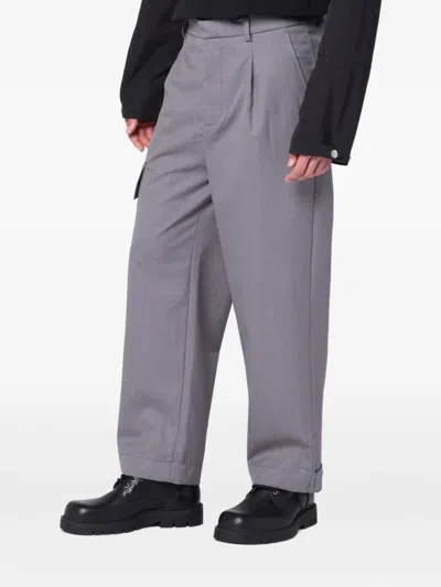 Peacemaker Oamc Pleat-detail Cargo Trousers In Gray