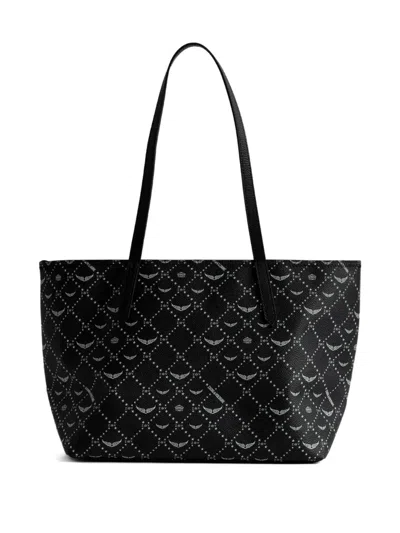 Zadig & Voltaire Z Monogram Rock-n-roll Tote Bag In Black