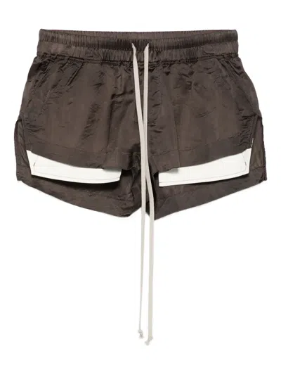 Rick Owens Stylish Boxers With Drawstring And Pockets In Brown