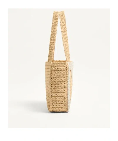 Valentino Garavani Viva Superstar Medium Shopping Bag In Raffia In Brown