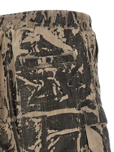 Rick Owens Drkshdw Cargo Style Bermuda Shorts All Over Print In Brown